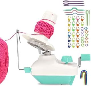 BAIFULAI Enrouleur de laine, dérouleur de laine, enrouleur de fil bleu, enrouleur de laine, métier à tricoter à la main, machines à enrouler avec marqueurs de point à tricoter, aiguilles en plastique