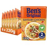 BEN'S ORIGINAL Savoury Chicken Microwave Rice, Bulk Multipack 6 x 220g pouches