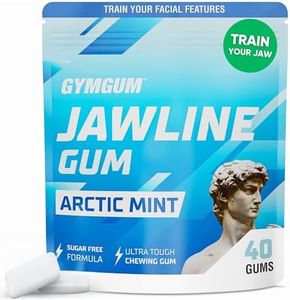 Gymgum Jawline Gum | Hard Chewing Gum For Jaw Strength | Train Your Facial Features - Mewing Jaw Gum | Ultimate Jawline Exerciser | 0 Calories & Sugar Free Hard Gum (Arctic Mint, 40 Count)