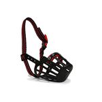 Ancol Gentle Strong Secure Comfortable Plastic Black/Red Muzzle Biting Control Size 3, 18 x 8.5cm