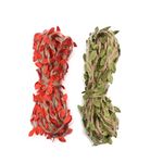 Oligitdi Leaf Rope Natural Hessian Jute Twine Rope Burlap Ribbon DIY Craft Vintage for Home Wedding Party Decor (5m. Green and Red. Set of 2)