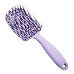 store Naidev 1 Pcs Curved Vented Hair Brush For Women Hollow Comb Smooth Comb Natural Curly Wet Dry Thick Straight Long Hair Comfortable Grip,Easy To Clean (Purple)