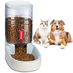 Automatic Pet Feeder Small&Medium Pets Automatic Food Feeder and Waterer Set 3.8L, Travel Supply Feeder and Water Dispenser for Dogs Cats Pets Animals (Gray Food Feeder)