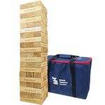 Jac & Mok Giant Tumble Tower Wooden Toppling Blocks Game set,Stacking Timber Games with Carrying Bag (Giant Tumble Tower 60 PCS)