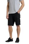 Mountain Warehouse Lakeside Mens Shorts - 100% Durable Twill Cotton Cargo Shorts, Durable Shorts, 6 Pockets - for Walking, Running, Hiking & Camping Black Men's W44