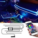 Wilktop Car LED Interior Lights 6m, Interior Car Lights Strip, led lights for car, RGB Strip Light &Music Sync Rhythm, Ambient lighting car, 5 in 1 Neon Ambient Lighting with App