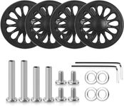 Volein 4 Pcs Black Suitcase Wheels Replacement, 50x11mm Wear Resistant Rubber Replacement Wheels with Bearings Luggage Replacement Wheels kit for Most Suitcase Repairs(Black-V6)