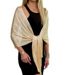 ShineGlitz Shawls and Wraps for Evening Dresses, Womens Shawls and Wraps, Dressy Shawls and Wraps for Evening Wear, Light Yellow Champagne, One Size