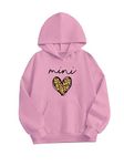 TAGAS Girls -Girl's Fleece Neck Hooded Regular Sweatshirt (Kh-Mini Pink_11-12 Year)