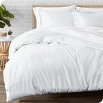 Bare Home Flannel Duvet Cover and Sham Set - King/California King - 100% Cotton, Velvety Soft Heavyweight, Double Brushed Flannel (King/Cal King, White)