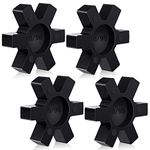 4 Pieces L095 Flexible NBR Rubber Spider Insert Solid Spider Center Inserts Suitable for L Jaw Coupling Set, Black (2-1/8 Inch)