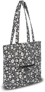 Bella Taylor Large Tote | Lightweight Quilted Fabric Tote Bags for Women, Bicolor Floral Black, Large
