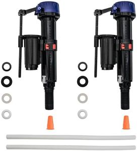 Empyreal Toilet Tank Fill Valve Replacement Part, G1/2 Universal WC Inlet Valve, Rod and Float Adjustable, Equipped with Outlet Filter and Refill Tube. (2 Pieces)