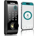 Elemake Smart Deadbolt Fingerprint Door Lock, Keypad Deadbolt Smart Lock for Front Door, Auto Lock, APP Remote Control, Work with Alexa, Google Assistant (Supports Gateway to Use WiFi Function)