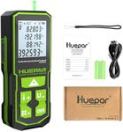 393FT Professional Green Laser Measuring Tool with Angle Sensor, Huepar 1/16in Accuracy Laser Distance Measurement Tool, Digital Laser Room Measuring Device, Laser Distance Meters