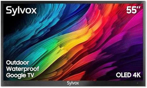 SYLVOX 55'' Outdoor Google TV Weatherproof 4K Television, Built-in Chromecast Voice Assistant 15W Stereo Surround Panoramic Sound, High Brightness for Partial Sun Area, Deckpro+ Series