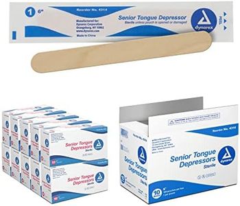 Dynarex Tongue Depressors, Sterile, 6" Senior-Sized Length, for Mouth Checkups, Crafts, or Waxing, Made from Beige Birch Wood, Comes in Boxes of 100, 1 Case of 1000 Dynarex Tongue Depressors