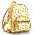 SACCI MUCCI Mini Backpack for Girls, Backpack for Women, Casual Daypacks, Leisure Fashion Backpack - Cute Polka (Mustard)