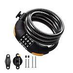 Via Velo Bike Lock Combination Cable Lock Combinationa Lock with 4-Feet Bike Cable Basic Self Coiling Resettable Combination with Mounting Bracket 4 Feet x 1/2 inch(12mm) Cable. - Amazon Vine