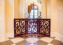 LOTUS CREATIONS Safety Fence, Portable, Safety Gate Extension/Baby Safety Wooden Extension, Baby Safety Indoor Safety Gate for Kids Pets Folding Safety Mesh, Gate for Baby Pets