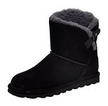 BEARPAW Women's Margaery Fashion Boot, Black/Grey Fur, 7.5 Wide