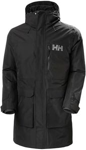 Helly Hansen Men's Rigging Waterproof Windproof Rain Coat Jacket with Hood, 990 Black, X-Large