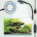 DEGGOX Small Aquarium Light, Fish Tank Light Clip with 3 Lighting Modes & 10 Brightness Levels Power 6W Max with USB (Up to 12 Gal)