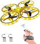 TUDDU Hand Controlled Drone Gesture Control Rc Quadcopter Aircraft Sensor with Smart Watch, 2 Batteries, 360° Flips, Led Light, 3 Modes, USB Cable, Best Gift for Kid