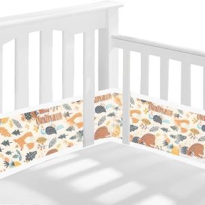 Oscar Home Breathable Mesh Crib Liner - Crib Liner best for your baby safety -Fits Full four sides of crib bed. 28 x 360 cms (Pandora Premium)