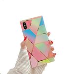 COCOMII Square Case Compatible with iPhone 6S Plus/6 Plus - Luxury, Slim, Glossy, Geometric Patterns, Artistic Marble, Easy to Hold, Anti-Scratch, Shockproof (Rainbow)
