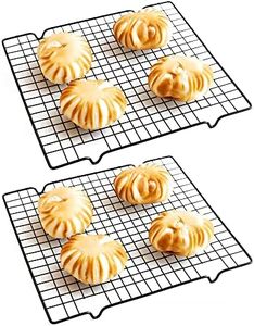 Tongke 2 Pack Stainless Steel Nonstick Baking & Cooling Rack, for Roasting, Grilling, Cooking, Cooling, Oven & Dishwasher Safe (11x10inch)