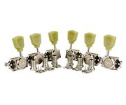 Guyker 6Pcs Guitar Locking String Tuning Pegs (3R + 3L) – 1:15 Vintage Deluxe Style Tuners Key Machine Heads Set with Keystone Knobs Replacement for Les Paul Style Electric, Folk or Acoustic Guitars