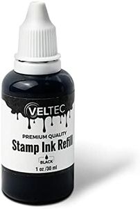 Veltec Self-Inking Stamp Refill Ink, Squeeze Bottle – 1 oz. (Black)