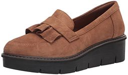 Clarks Women's Airabell Slip Loafer, Dark Khaki Suede, 3.5 UK