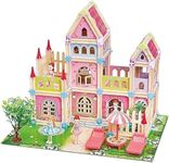 JYGOG New Toy Kids Wooden Premium Dream Castle Princess Doll House Children Educational Toys Furniture and Accessories Creative Play-House Model Game (234 Pcs)