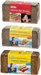 Mestemacher Natural High Fiber Bread 3 Flavor Variety Bundle: (1) Mestemacher Fitness Bread, (1) Mestemacher Rye Bread, and (1) Mestemacher Sunflower Seed Bread, 17.6 Oz. Ea. (3 Total)