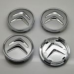 JUNBIE 4PCS 60mm Wheel Center Hub Caps Cover Wheel Rim Logo Emblem for Citroen Silver