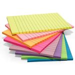 Lined Sticky Notes 8 Pack 4x6 inch 8 Colors self Sticky Notes Pads Post Sticking Power Memo Pads for Planner Reminder Studying Office Home School 40 Sheets/pad