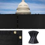 Balcony Privacy Screen, 6' x 50' Fence Screen for Privacy Windscreen, Deck Privacy Fence Porch Covering Patio Screen Fence, Cable Ties Included, Black