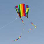 Rainbow Kite, Kids Colorful Pocket Kite Toys, Outdoor Sport Single Line Flying Kites for Children and Adult, Easy Flyer with String (Stripe)