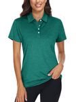 TACVASEN Golf Shirts for Women Quick Dry Collared Tennis Polo T-Shirts Women, E-Green, M