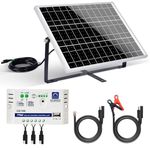 ECO-WORTHY Solar Panel Kit 25W 12V with Mounting Brackets: 25W Solar Panel + 10A Solar Charge Controller + SAE Connection Cable for Boat Motorhome Chicken Coop Gate Opener Water Pump