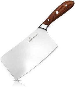 GRANDTIES Meat Cleaver – 6.5” Heavy Duty Butcher Vegetable Bone Knives, Full Tang Sharp High Carbon German Stainless Steel Chopper, Ergonomic Wooden Handle with Gift Box – Bosco Series