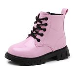 Boys Girls Combat Boots Ankle Boot Lace up Fashion Walking Hiking Pink Size 7 Toddler