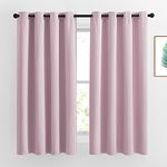 NICETOWN Bedroom Curtains 63 Inches Long 2 Panels- Window Treatment Thermal Insulated Solid Grommet Blackout Curtains/Panels/Drapes for Bedroom/Living Room (Baby Pink,Set of 2,52 by 63 Inch)