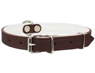 Dogs My Love Genuine Leather Felt Padded Dog Collar (16.5-19.5 Neck; 1 Wide, Brown) by Dogs My Love