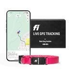 Fi Series 3 Smart Dog Collar - GPS Dog Tracker and Activity & Fitness Monitor, Waterproof, LED Light, Escape Alerts, Nationwide Coverage [Free 1 Year Membership] (Pink, Medium)