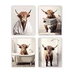 heilkee Funny Highland Cow Bathroom