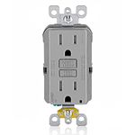 Leviton AGTR1-GY SmartlockPro Dual Function AFCI/GFCI Receptacle, 15 Amp/125V, Gray by Leviton