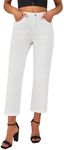 GRAPENT Pants for Women Trendy Womens Jeans Stretchy Womens Straight Leg Jeans Womens High Waisted Jeans High Rise Jeans for Women Pants Womens Pants Trendy Color Cream White Size 4 Size 6